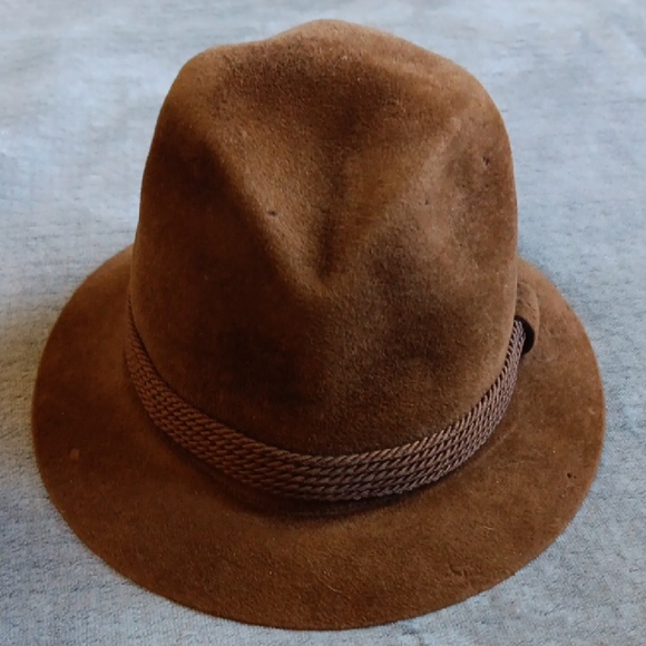 Vintage Velvet Cognac Brown Academia Hat, Small, Steampunk, Goblincore - Picture 3 of 14